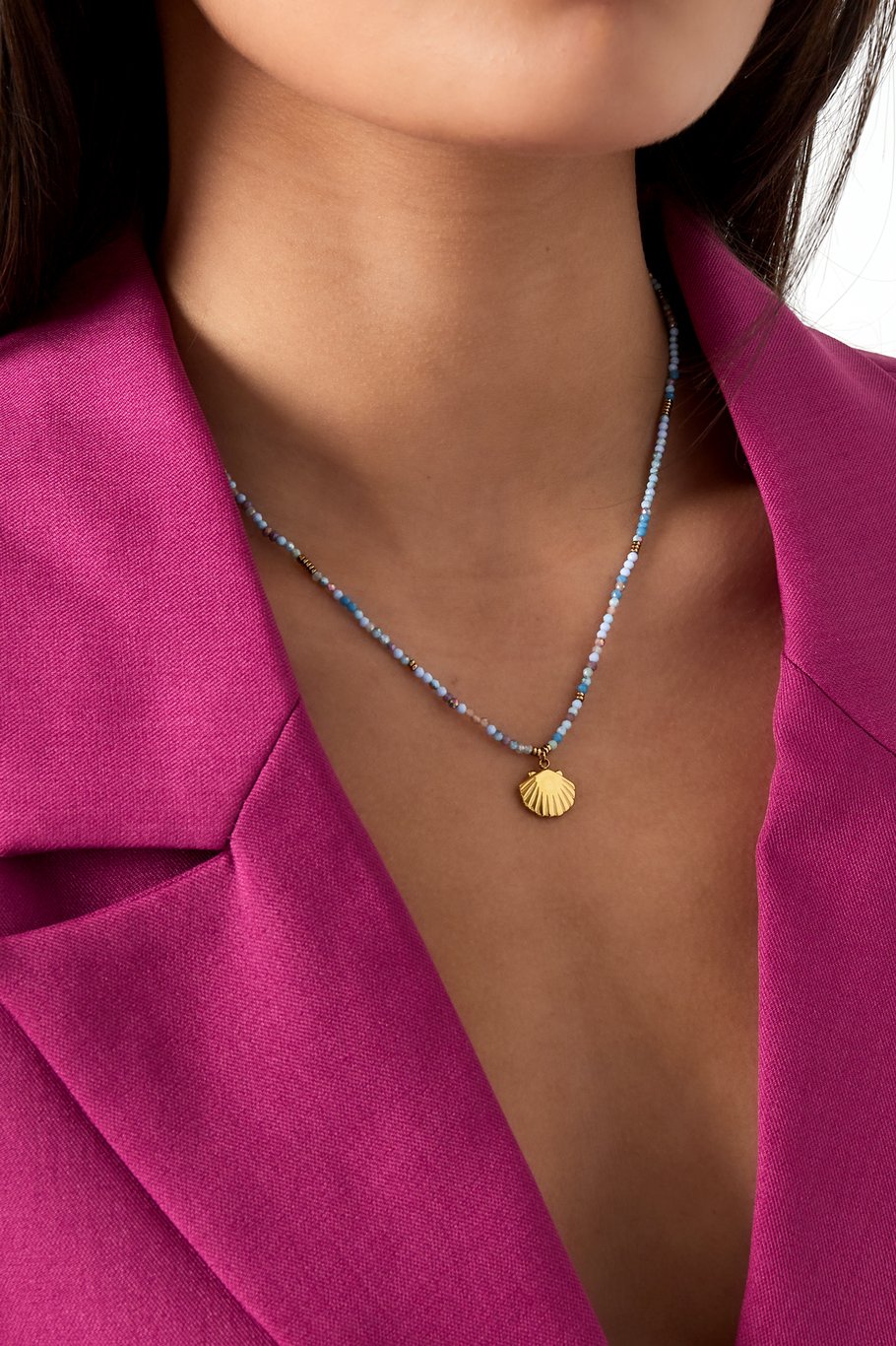 colorful shell necklace - blue  Picture2